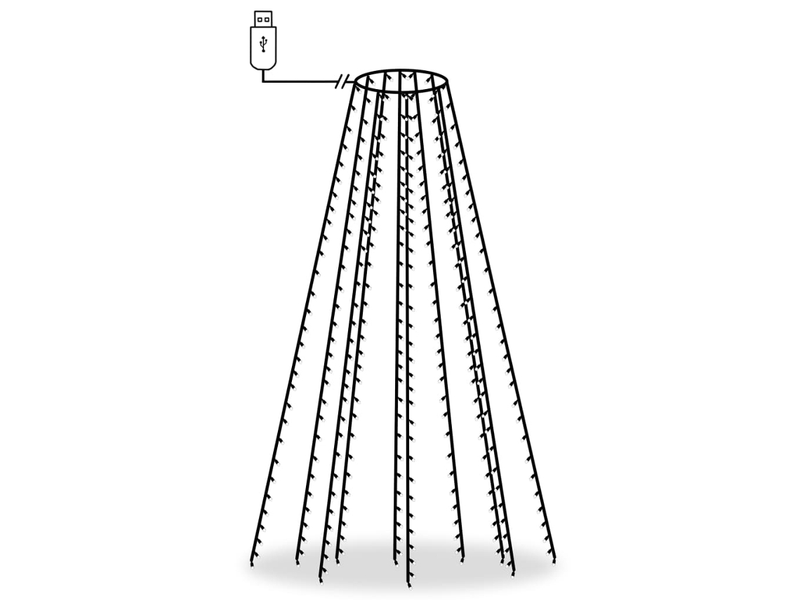 Tree Light, Tree Lights Vidaxl Branco Pvc (250 Cm)
