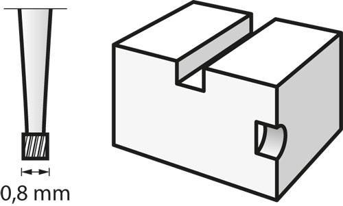 Fresa de gravar de 0,8 mm BOSCH Mpx3 5000108 Espiga 0,8Mm Grabado
