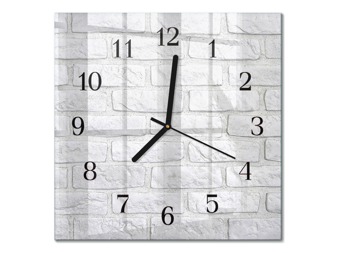 Relógio De Parede De Vidro Branco Espelharte (30x30 Cm)