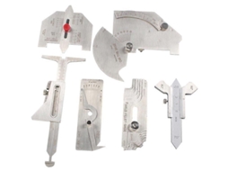 Kit De 6 Calibradores De Soldadura Para Inspección De Costuras Redondas Y Corona Medidor De Tamaño Acero Inoxidable Plata