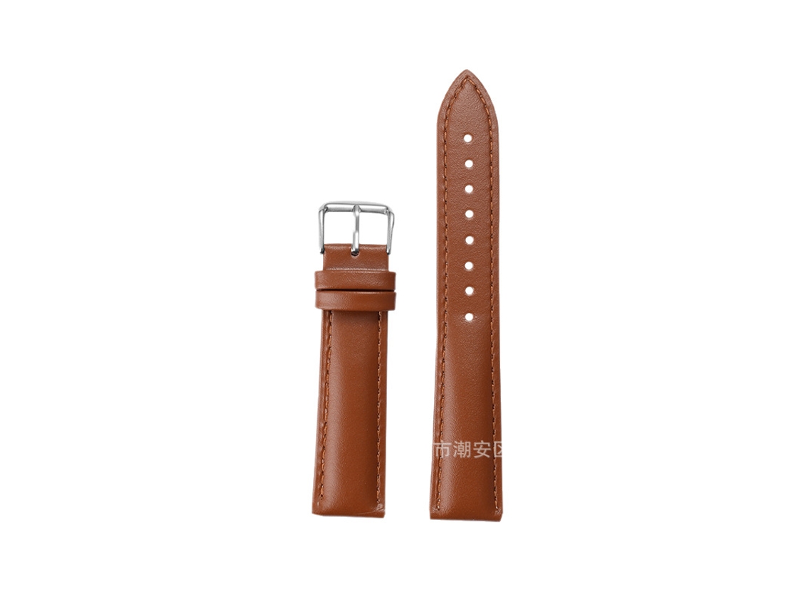 Pulseira De Relógio Couro Genuíno Bezerro Liso Com Fivela Simples