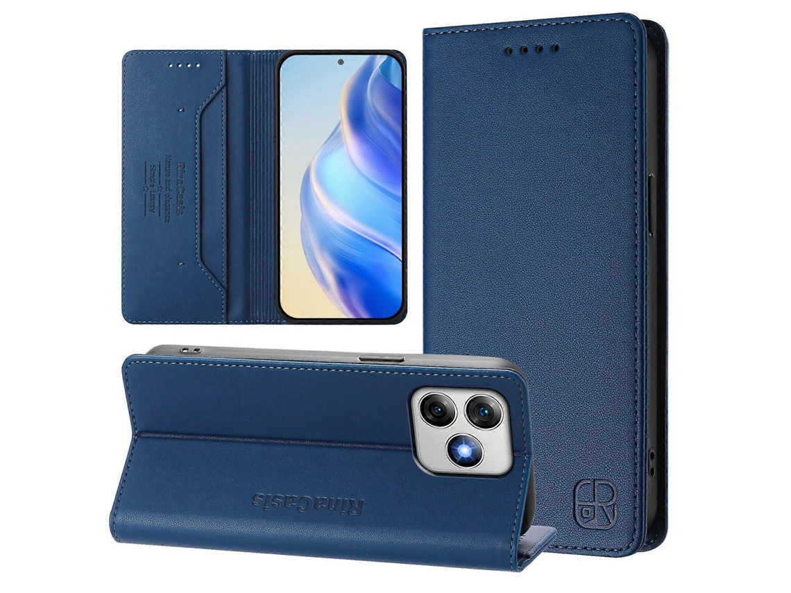 Capa De Couro Para Celular Rc01 Com Dupla Dobra Magnética E Rfid