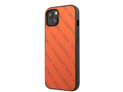 Capa para iPhone 13 KARL LAGERFELD Pele Sintética Rígida Laranja