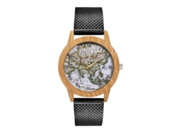 Reloj De Pulsera Unisex De Cuarzo Con Correa De Malla Redonda Zhoulianfa (negro)
