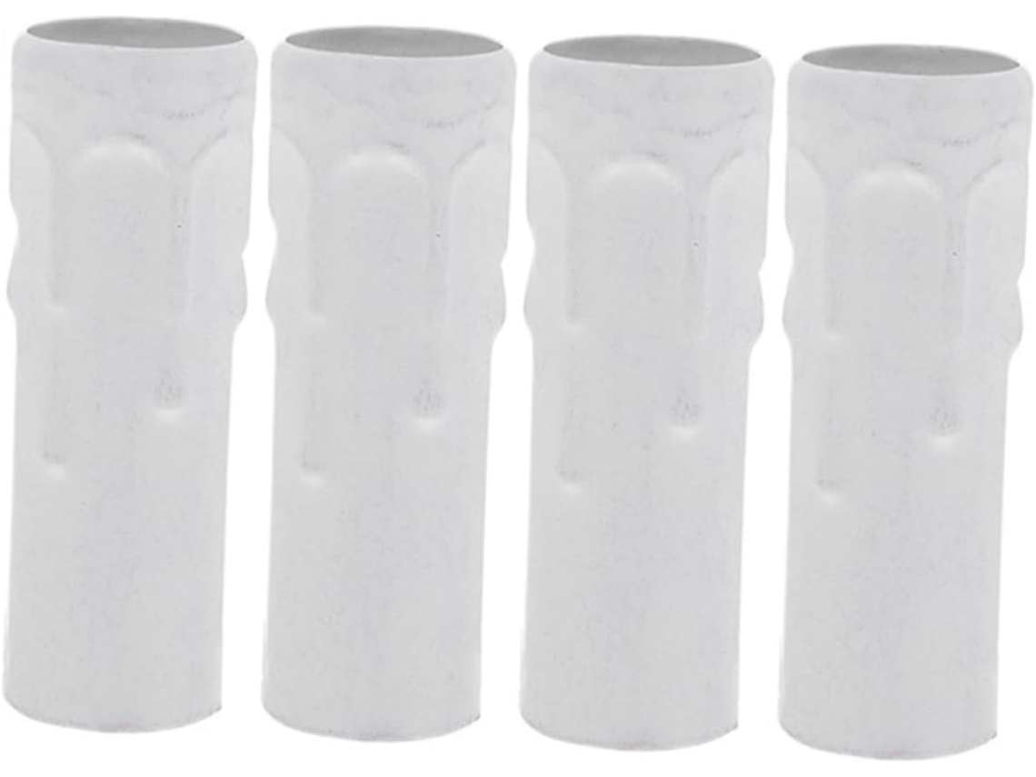 E14 4 Manga De Flange Metálica Branca Para Base De Candelabro, Peças, Tampa
