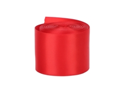 Fita de poliéster e seda dupla face 2026, 3,8 cm (1,5 pol.), vermelha, ideal para presentes, casamentos, projetos DIY, penteados e artesanato.
