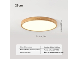 Luminária de Teto Led Simples , Iluminação Moderna para Interiores, com Função de Controle de Brilho. MDUG (branco Quente, 23 Cm)