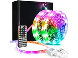 Fita Led, 15 M, Rgb, Comando Remoto, Para Decoração De Móveis, Televisão, Prateleiras E Ambientes Internos