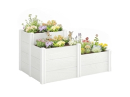 Canteiro Elevado Empilhável De 3 Níveis Com Fundo Aberto, Jardim De Ervas Modular Para Montagem Diy Em Plástico.