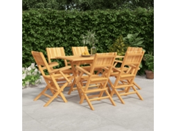 Vidaxl Conjunto De Jantar Para Jardim 7 Pcs Madeira De Teca Maciça