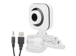 Webcam Para Computador Com Microfone Embutido, Acessórios Para Pc, 480p, Branca, Com Clipe Transparente.