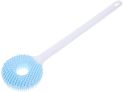 Escova De Limpeza Esfoliante Silicone Healvian Para Chuveiro Com Cabo Longo Corpo E Costas, Dupla Função