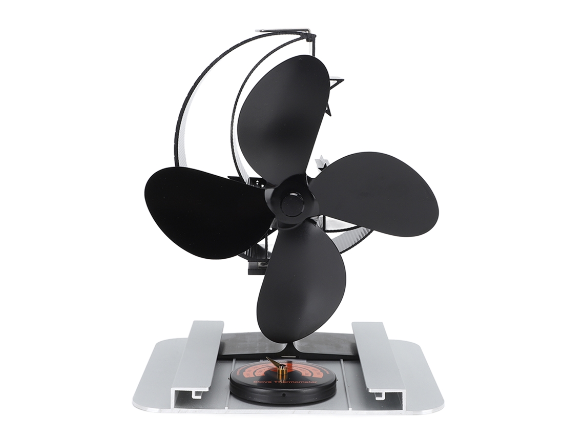 Laxiscreed Ventilador Para Lareira A Lenha, Modelo Lua De 4 Pás, Baixo Ruído E Resistente Ao Calor