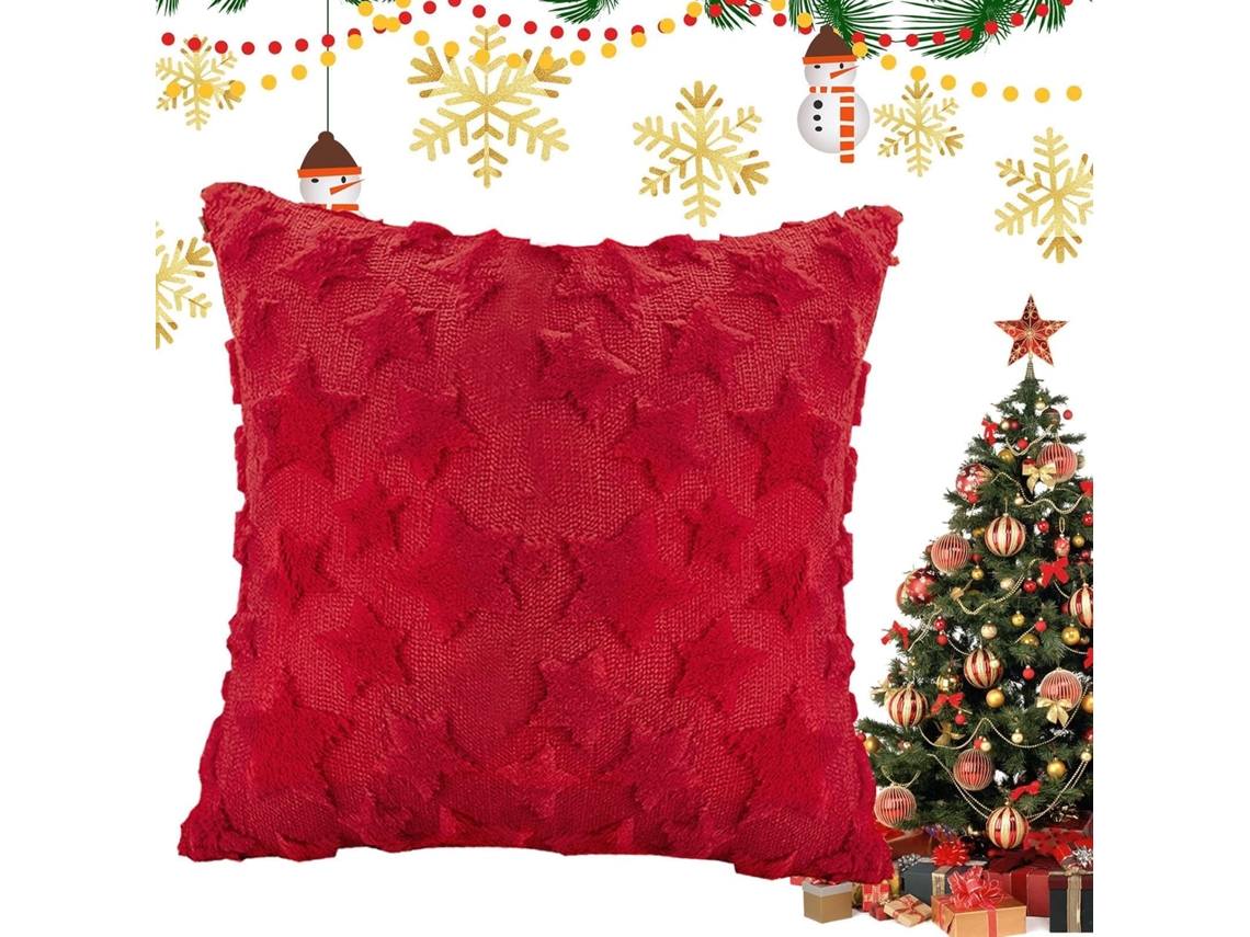 Capas De Almofada Natalinas 45cm X 45cm, Macias E Felpudas, Com Proteção.