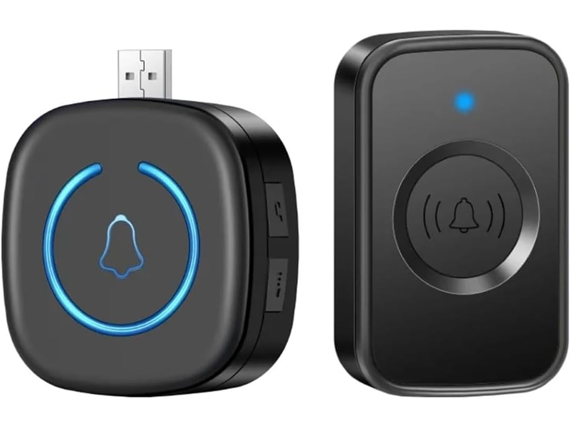 Campainha Usb Semi Fio Smart Home, Prova de Água, 60 Toneladas, 5 Volumes Ajustáveis, Alcance de 150 Metros
