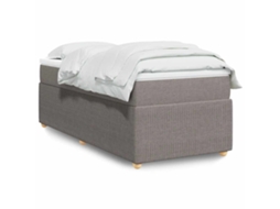 Vidaxl Cama com Molas/colchão 90x190 Cm Tecido Castanho acinzentado
