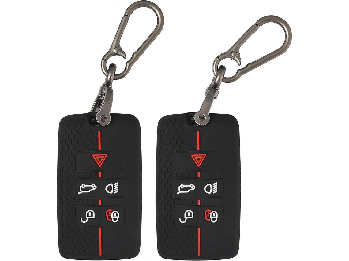 2 Capas Para Chave De Jaguar, Silicone Com Chaveiro, Compatível Com Range Rover Evoque