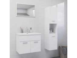 Vidaxl Conjunto De Móveis De Casa De Banho Derivados De Madeira Branco