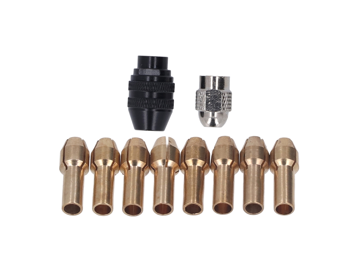 Conjunto De Brocas Para Furadeira De 1/32 A 1/8 Polegada, Porta-brocas Sem Chave E 8 Brocas De Latão Para Dremel