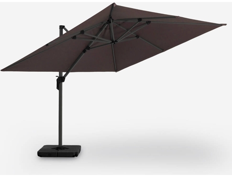 Guarda-Chuva de Jardim ELIOS PARASOLS Lateral Marrom Led Solar Waikiki Light Brown (3x3m)