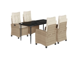 Garden Dining Set, Garden Dining Sets Vidaxl Bege Rattan / Vime (mesa Com 160 Cm De Comprimento)