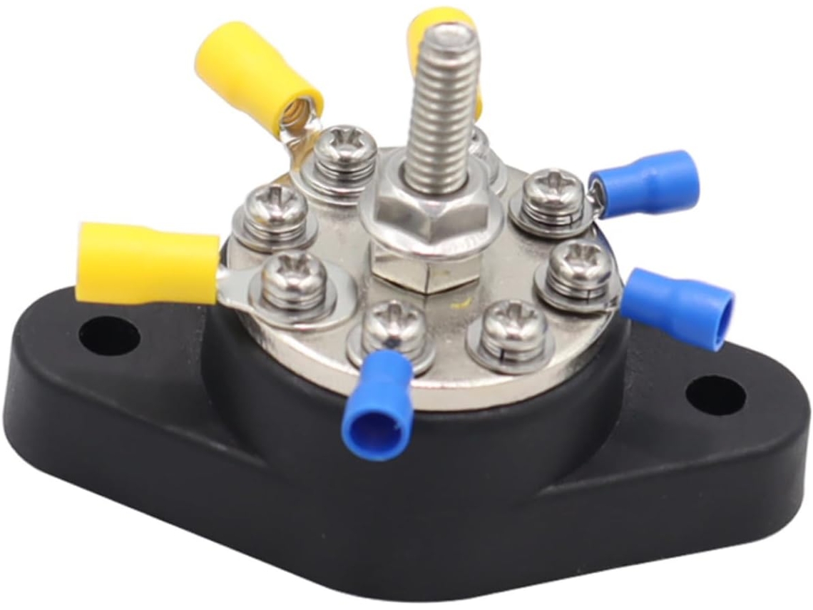 Bloco De Distribuição Elétrica De Aço Inoxidável Com 8 Terminais E Parafusos M5x20, Barra