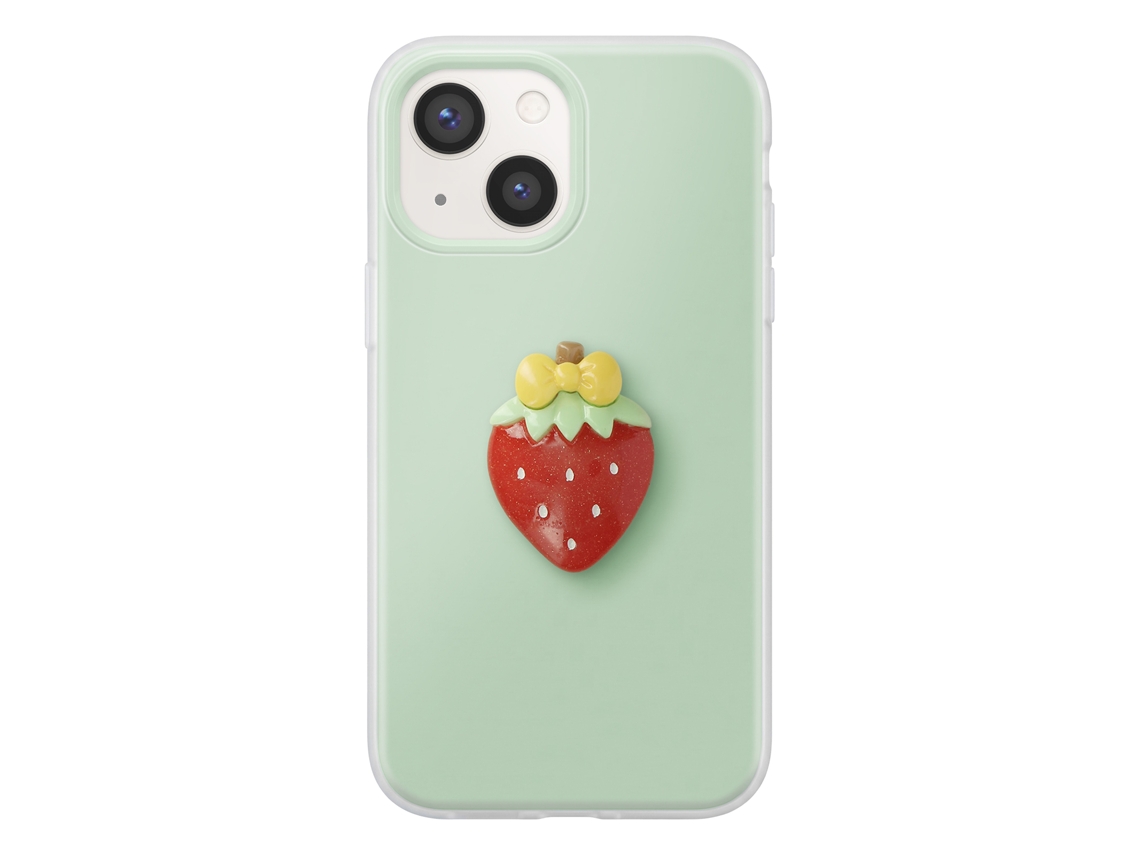 Capa Para Iphone 13 Com Motivo De Morango Em Relevo 3d E Borda Elevada