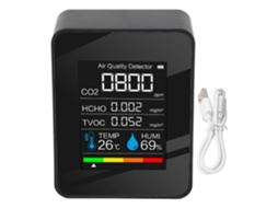 Lurelia Medidor De Qualidade Do Ar 5 Em 1, Co2, Tvoc, Hcho, Temperatura, Humidade, Usb