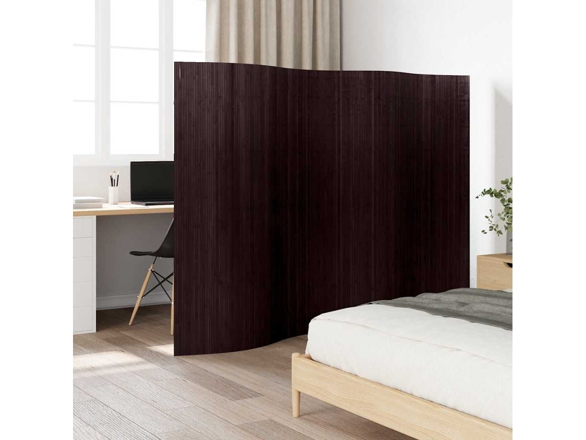 Vidaxl Biombo/divisória De Sala Largura 250 Cm Altura 165 Cm Bambu Castanho Escuro