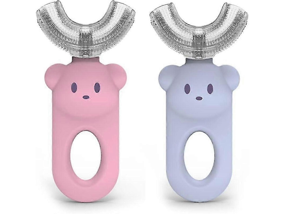 Escova de Dentes Infantil em Formato U, 2 Unidades, U com Rotação 360°, Infan Til Silicone Líquido GOKOCO