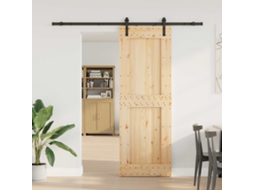 Vidaxl Porta Deslizante Narvik Natural E Preto 80 X 210 Cm (213,5 Cm)