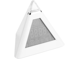 Despertador Led Em Forma De Pirâmide Com Display Digital, Relógio Com Troca De Cor Automática E Exibição De Temperatura, Calendário E Hora Igvtrade