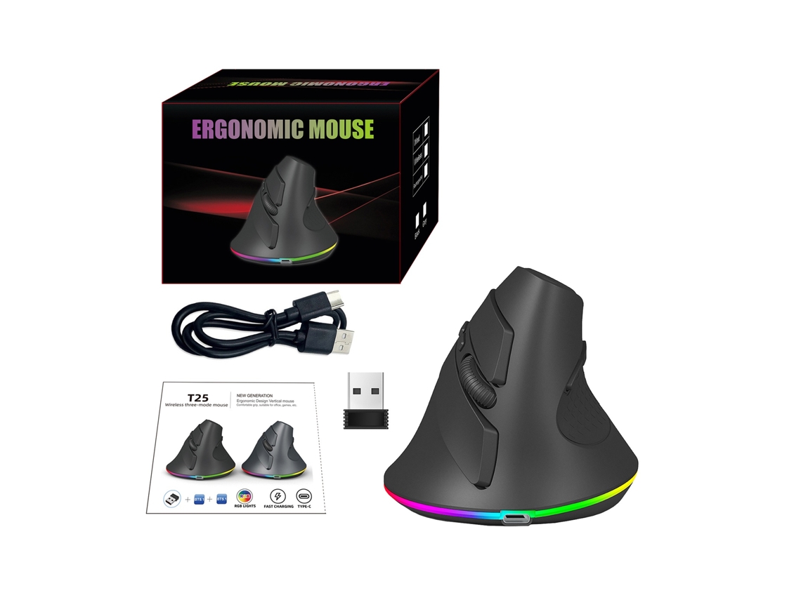 Mouse Gamer Ergonômico Silencioso Com Modo Dual Sem Fio 2.4g/bt5.1 Para Laptop Multiplataforma
