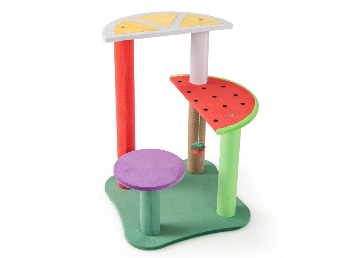 Árvore para Gatos com Tema de Frutas, Plataformas e Brinquedos B2X