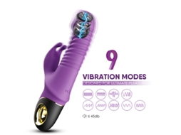 Vibrador de Coelho Rotação Telescópica Automática de 360 Brinquedo Sexual Masturbador para Mulheres Roxo YIZHOOD
