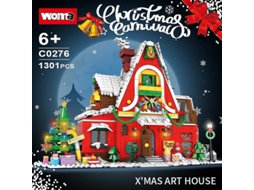 Rvore De Natal Papai Noel Rena Meia De Natal Casa Torre Blocos De Montar Cidade Casa De Inverno Carro De Natal Brinquedos Modelo Presentes Hengjian