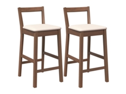 Conjunto 2 Banco De Bar Vidaxl Marrom Borracha
