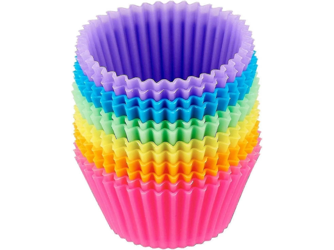 Forminhas De Silicone Reutilizáveis ​​e Antiaderentes Para Cupcakes E Muffins, Pacote Com 24 Unidades.