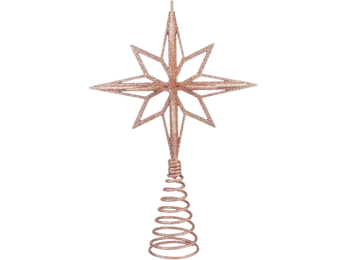 Enfeite De Estrela De Natal Em Ferro Dourado Fácil De Montar