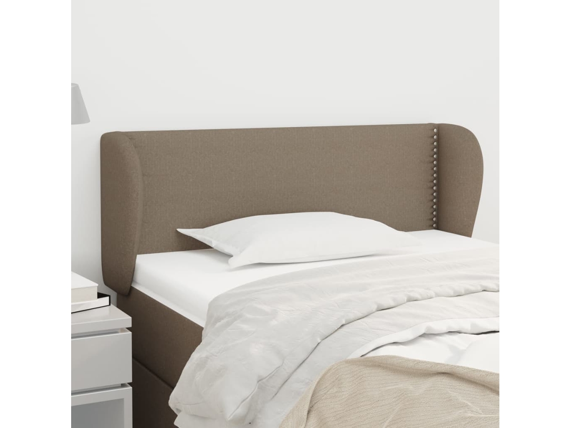 Vidaxl Cabeceira Cama Abas Tecido 93x23x78/88 Cm Cinzento-acastanhado