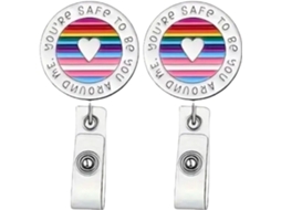 Kit Com 2-porta Crachás Retráteis Com As Cores Do Arco Íris Lgbtq+, Ideal Enfermeiros, Médicos E Consultórios