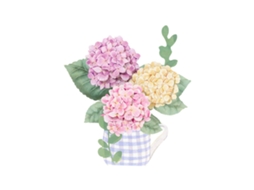Cartão 3d de Felicitações LAXISCREED com Hortênsias para o Dia da Mãe