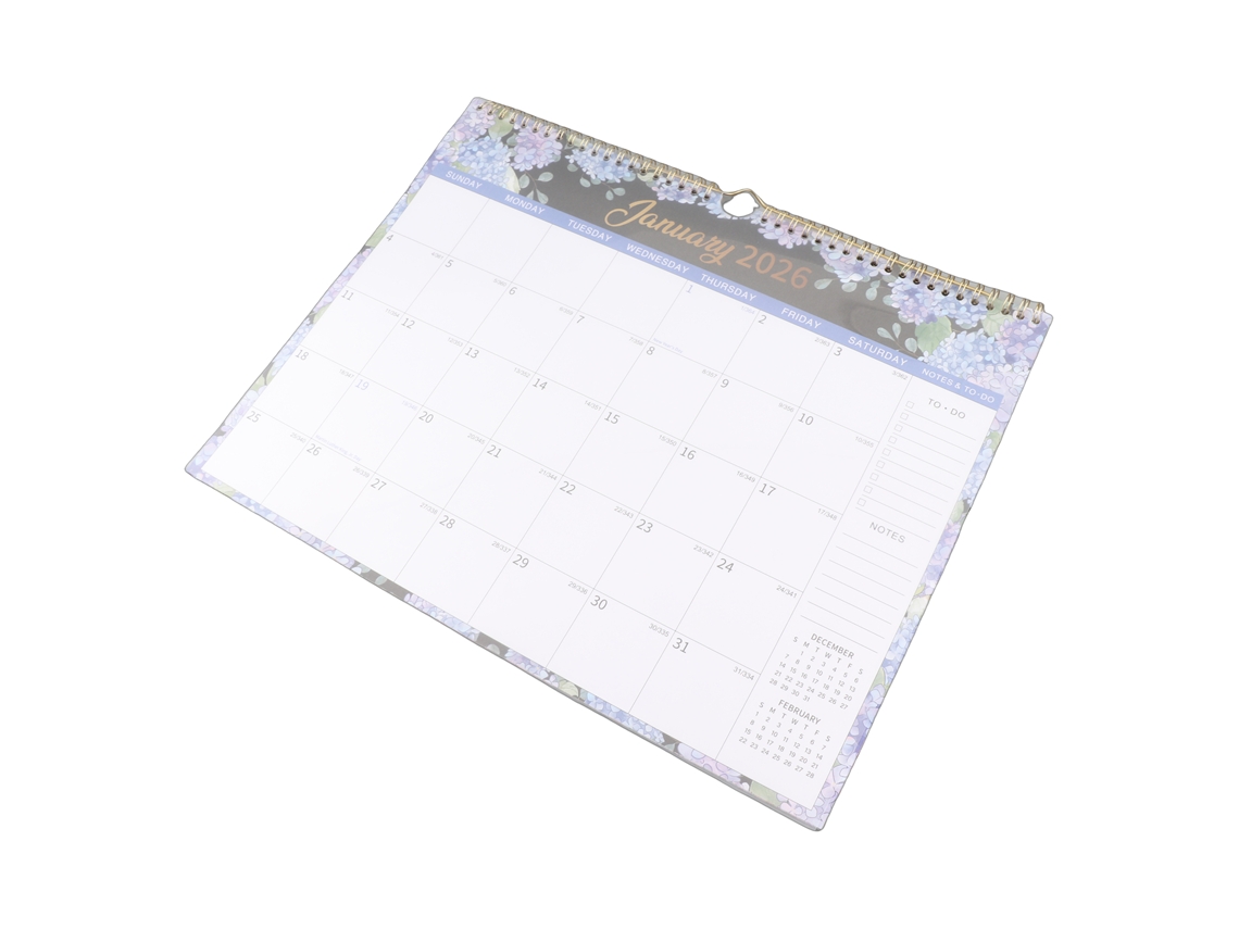 Calendário de parede 2026, blocos de escrita grandes, design floral, 14.6x11.3in, para planejamento diário e mensal | S/MARCA