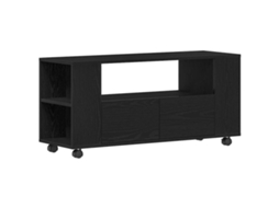 Vidaxl Móvel Tv C/rodas 102x34,5x43cm Deriv.madeira Carvalho Preto