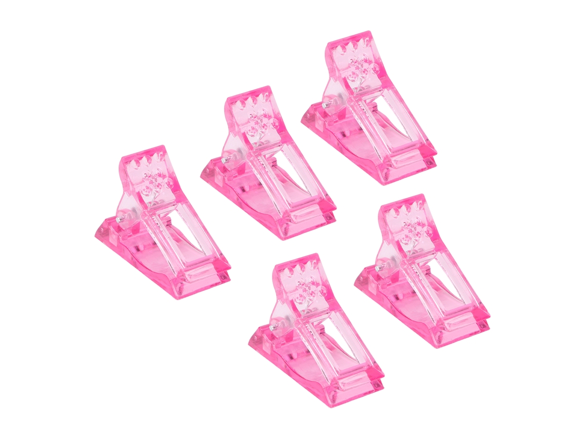 5pcs Clips Para Pontas De Unhas Profissionais De Acrílico Portáteis Ferramenta De Unhas Diy Para Salão Em Casa Rosa