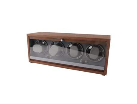 Caixa Enrolamento Relógios Automáticos 4 Posições Madeira Nogal