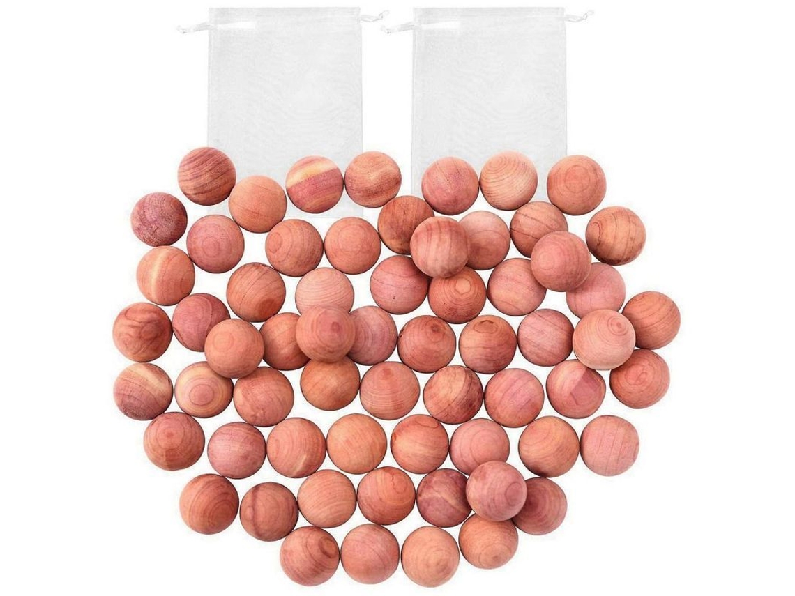 Bolas de Cedro Natural para Armários 48pcs | S/MARCA