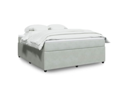 Vidaxl Cama Com Molas/colchão 180x200 Cm Veludo Cinzento-claro