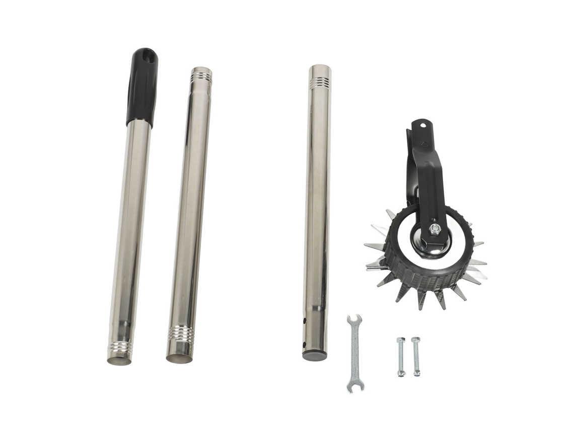 Cortador de Bordadura Manual de Gramado Rotativo com Roda Única Aço Inoxidável com Manganês para Jardim Paisagismo 135cm