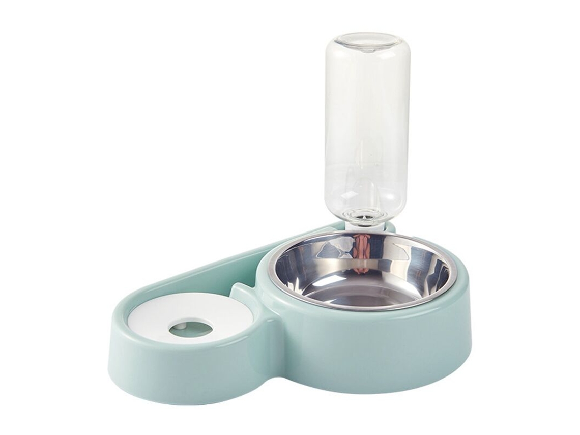 Dispensador Automático de Ração para Gatos com Tigela Dupla para Água, Azul, de Ração para Animais de Estimação AQUAFORGE